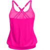imageYonique Blouson Tankini Tops for Women Swimwear Top Only Modest Tankini Tops Loose Fit Swim Tops No BottomHot Pink