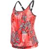 imageYonique Blouson Tankini Tops for Women Swimwear Top Only Modest Tankini Tops Loose Fit Swim Tops No BottomRed and Leaves