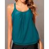 imageYonique Blouson Tankini Tops for Women Swimwear Top Only Modest Tankini Tops Loose Fit Swim Tops No BottomTeal