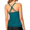 imageYonique Blouson Tankini Tops for Women Swimwear Top Only Modest Tankini Tops Loose Fit Swim Tops No BottomTeal