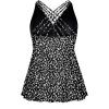 imageYonique Plus Size Tankini Tops for Women No Bottom Flowy Bathing Suit Top V Neck Swim TopBlack  White Dot
