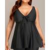 imageYonique Plus Size Tankini Tops for Women Only Flowy Bathing Suits Tops Long Swim Tops Modest Swimsuit TopBlack