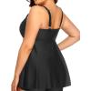 imageYonique Plus Size Tankini Tops for Women Only Flowy Bathing Suits Tops Long Swim Tops Modest Swimsuit TopBlack