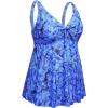 imageYonique Plus Size Tankini Tops for Women Only Flowy Bathing Suits Tops Long Swim Tops Modest Swimsuit TopBlue Paisley