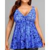 imageYonique Plus Size Tankini Tops for Women Only Flowy Bathing Suits Tops Long Swim Tops Modest Swimsuit TopBlue Paisley