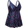 imageYonique Plus Size Tankini Tops for Women Only Flowy Bathing Suits Tops Long Swim Tops Modest Swimsuit TopBlue Stripe