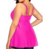 imageYonique Plus Size Tankini Tops for Women Only Flowy Bathing Suits Tops Long Swim Tops Modest Swimsuit TopHot Pink