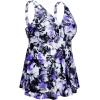 imageYonique Plus Size Tankini Tops for Women Only Flowy Bathing Suits Tops Long Swim Tops Modest Swimsuit TopPurple Floral