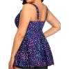 imageYonique Plus Size Tankini Tops for Women Only Flowy Bathing Suits Tops Long Swim Tops Modest Swimsuit TopStar Whole Sky