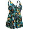 imageYonique Plus Size Tankini Tops for Women Only Flowy Bathing Suits Tops Long Swim Tops Modest Swimsuit TopTropical Leaf