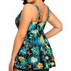 imageYonique Plus Size Tankini Tops for Women Only Flowy Bathing Suits Tops Long Swim Tops Modest Swimsuit TopTropical Leaf