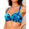 imageYonique Women Underwire Bikini Top  Push Up Bathing Suit Top Padded Bra Swimsuit TopBlue Leaves