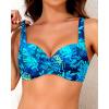 imageYonique Women Underwire Bikini Top  Push Up Bathing Suit Top Padded Bra Swimsuit TopBlue Leaves