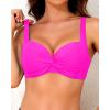 imageYonique Women Underwire Bikini Top  Push Up Bathing Suit Top Padded Bra Swimsuit TopHot Pink