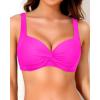 imageYonique Women Underwire Bikini Top  Push Up Bathing Suit Top Padded Bra Swimsuit TopHot Pink