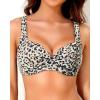 imageYonique Women Underwire Bikini Top  Push Up Bathing Suit Top Padded Bra Swimsuit TopLeopard