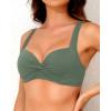 imageYonique Women Underwire Bikini Top  Push Up Bathing Suit Top Padded Bra Swimsuit TopOlive Green