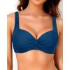 imageYonique Women Underwire Bikini Top  Push Up Bathing Suit Top Padded Bra Swimsuit TopPeacock Blue