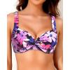 imageYonique Women Underwire Bikini Top  Push Up Bathing Suit Top Padded Bra Swimsuit TopPink Floral