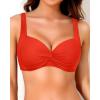 imageYonique Women Underwire Bikini Top  Push Up Bathing Suit Top Padded Bra Swimsuit TopRed