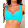 imageYonique Women Underwire Bikini Top  Push Up Bathing Suit Top Padded Bra Swimsuit TopTeal