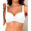 imageYonique Women Underwire Bikini Top  Push Up Bathing Suit Top Padded Bra Swimsuit TopWhite