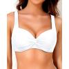 imageYonique Women Underwire Bikini Top  Push Up Bathing Suit Top Padded Bra Swimsuit TopWhite