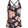 imageYonique Womens Tankini Top Only Athletic Swim Top Modest Tankini Swimsuit No BottomBlack and Flower