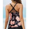 imageYonique Womens Tankini Top Only Athletic Swim Top Modest Tankini Swimsuit No BottomBlack and Flower