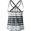 imageYonique Womens Tankini Top Only Athletic Swim Top Modest Tankini Swimsuit No BottomBlack and White