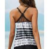 imageYonique Womens Tankini Top Only Athletic Swim Top Modest Tankini Swimsuit No BottomBlack and White