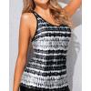 imageYonique Womens Tankini Top Only Athletic Swim Top Modest Tankini Swimsuit No BottomBlack and White