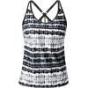 imageYonique Womens Tankini Top Only Athletic Swim Top Modest Tankini Swimsuit No BottomBlack and White
