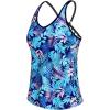 imageYonique Womens Tankini Top Only Athletic Swim Top Modest Tankini Swimsuit No BottomBlue Leaf