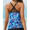 imageYonique Womens Tankini Top Only Athletic Swim Top Modest Tankini Swimsuit No BottomBlue Leaf