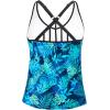 imageYonique Womens Tankini Top Only Athletic Swim Top Modest Tankini Swimsuit No BottomBlue Leaves