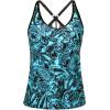 imageYonique Womens Tankini Top Only Athletic Swim Top Modest Tankini Swimsuit No BottomBlue Paisley