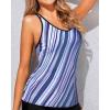 imageYonique Womens Tankini Top Only Athletic Swim Top Modest Tankini Swimsuit No BottomBlue Stripe
