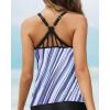 imageYonique Womens Tankini Top Only Athletic Swim Top Modest Tankini Swimsuit No BottomBlue Stripe