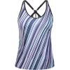 imageYonique Womens Tankini Top Only Athletic Swim Top Modest Tankini Swimsuit No BottomBlue Stripe