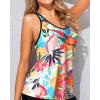 imageYonique Womens Tankini Top Only Athletic Swim Top Modest Tankini Swimsuit No BottomColorful Floral