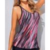 imageYonique Womens Tankini Top Only Athletic Swim Top Modest Tankini Swimsuit No BottomPink Stripe