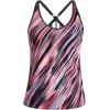 imageYonique Womens Tankini Top Only Athletic Swim Top Modest Tankini Swimsuit No BottomPink Stripe