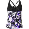 imageYonique Womens Tankini Top Only Athletic Swim Top Modest Tankini Swimsuit No BottomPurple Flowers