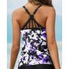 imageYonique Womens Tankini Top Only Athletic Swim Top Modest Tankini Swimsuit No BottomPurple Flowers