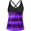imageYonique Womens Tankini Top Only Athletic Swim Top Modest Tankini Swimsuit No BottomPurple Stripe