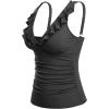 imageYonique Womens Tankini Top Only Tummy Control Bathing Suit Top Ruffle Swimsuit Top V Neck Swim Tank Top No BottomBlack