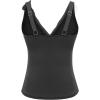 imageYonique Womens Tankini Top Only Tummy Control Bathing Suit Top Ruffle Swimsuit Top V Neck Swim Tank Top No BottomBlack and White