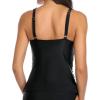 imageYonique Womens Tankini Top Only Tummy Control Bathing Suit Top Ruffle Swimsuit Top V Neck Swim Tank Top No BottomBlack and White
