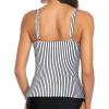 imageYonique Womens Tankini Top Only Tummy Control Bathing Suit Top Ruffle Swimsuit Top V Neck Swim Tank Top No BottomBlack and White Stripes